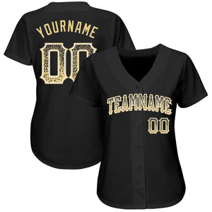 Custom Black Vegas Gold-White Authentic Drift Fashion Baseball Jersey