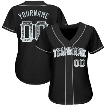 Custom Black Silver-White Authentic Drift Fashion Baseball Jersey