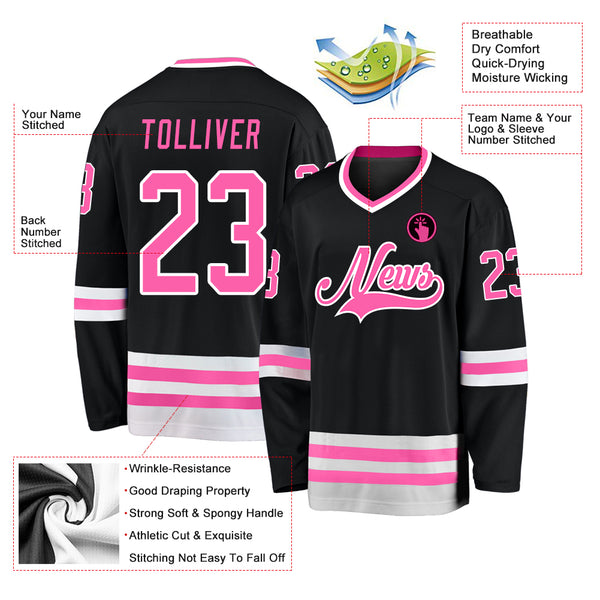 Cheap Custom Black Teal-White Hockey Jersey Free Shipping – CustomJerseysPro