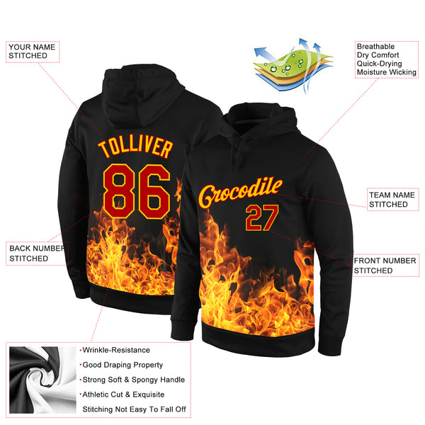 Cheap Custom Red Red-Gold 3D Pattern Design Flame Authentic Baseball Jersey  Free Shipping – CustomJerseysPro