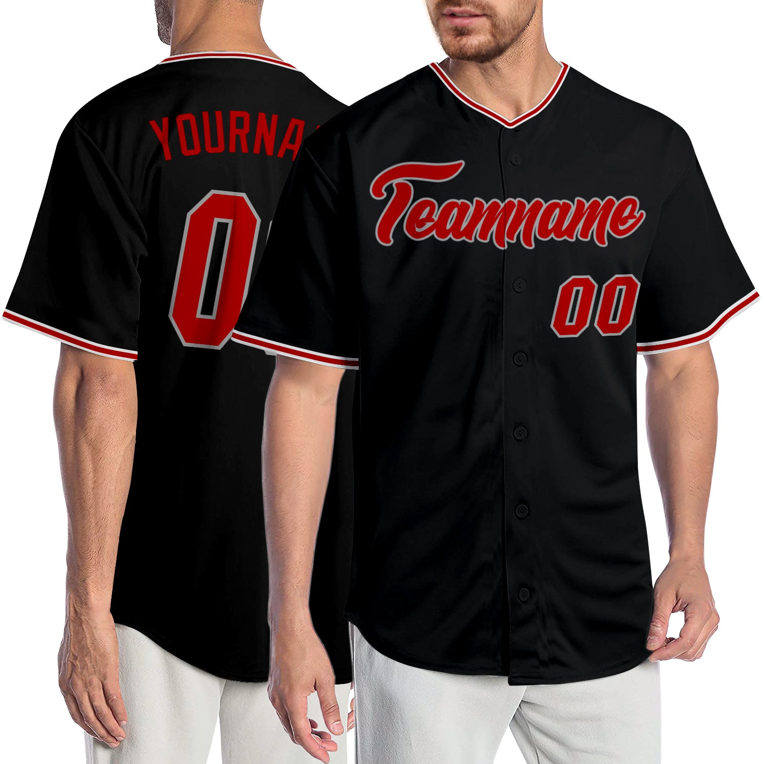 Custom Red Red-Gray Authentic Baseball Jersey Discount