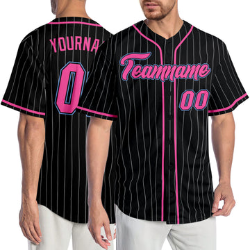 AKA Pink Pinstripe Baseball Jersey - L