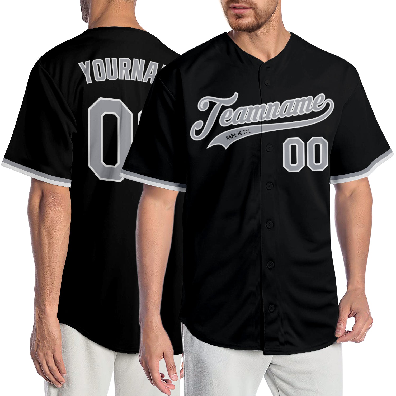 Cheap Custom White Black-Gray Authentic Baseball Jersey Free Shipping –  CustomJerseysPro