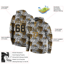 Загрузить изображение в средство просмотра галереи, Custom Stitched Black Black-Old Gold 3D Pattern Design Leopard Sports Pullover Sweatshirt Hoodie
