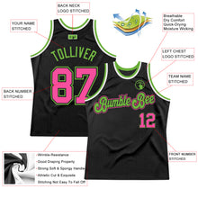 Загрузить изображение в средство просмотра галереи, Custom Black Pink-Neon Green Authentic Throwback Basketball Jersey
