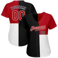 Load image into Gallery viewer, Custom Black Red-White 3D Pattern Design Multicolor Authentic Baseball Jersey
