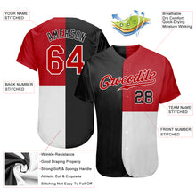 Load image into Gallery viewer, Custom Black Red-White 3D Pattern Design Multicolor Authentic Baseball Jersey
