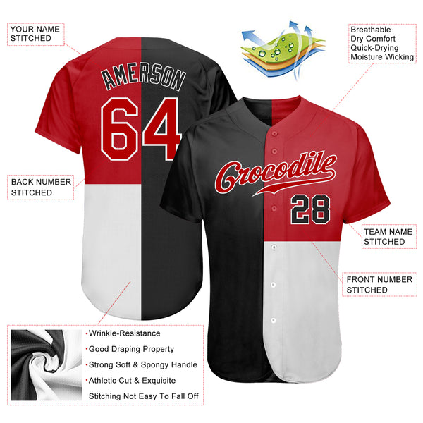 Cheap Custom Black Red-White 3D Pattern Design Authentic Baseball Jersey  Free Shipping – CustomJerseysPro