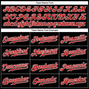 Custom Black Red-White 3D Pattern Design Multicolor Authentic Baseball Jersey