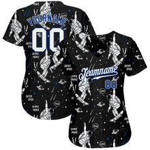 Загрузить изображение в средство просмотра галереи, Custom Black White-Royal 3D Pattern Design Astronaut Authentic Baseball Jersey
