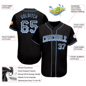 Custom Black Light Blue-White Authentic Drift Fashion Baseball Jersey