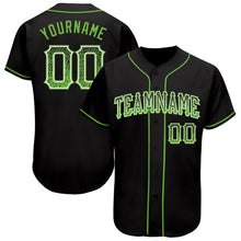 Charger l&#39;image dans la galerie, Custom Black Neon Green-White Authentic Drift Fashion Baseball Jersey
