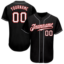 Загрузить изображение в средство просмотра галереи, Custom Black White-Red Authentic Baseball Jersey
