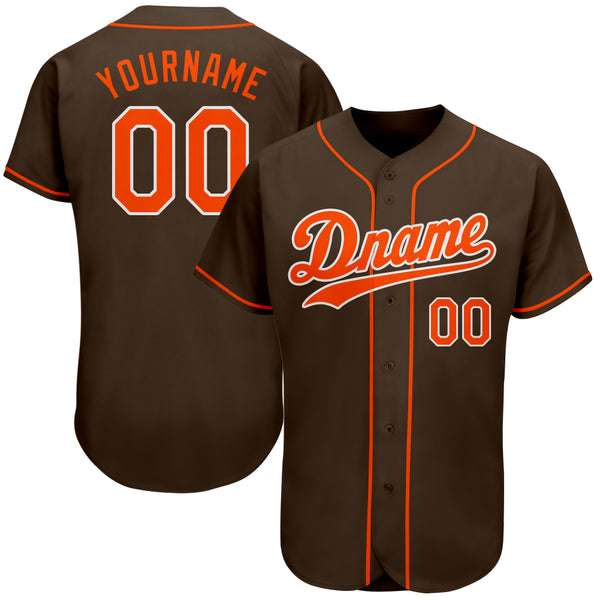 Sale Build White Baseball Authentic Brown Jersey Orange – CustomJerseysPro