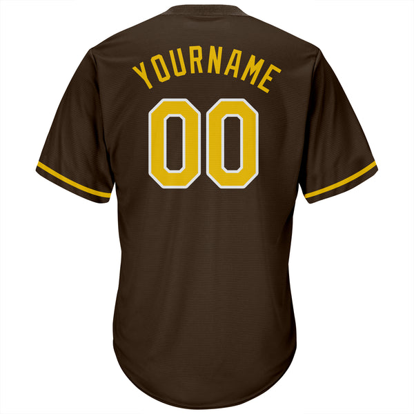 Sale Build White Baseball Authentic Brown Jersey Gold