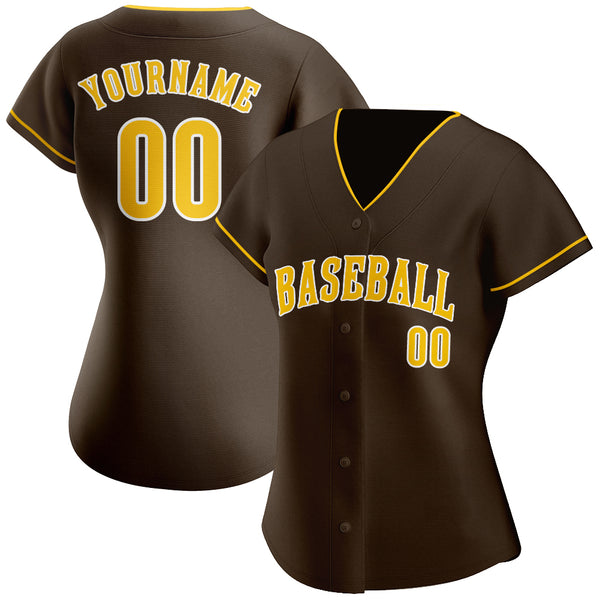 Sale Build White Baseball Authentic Brown Jersey Gold