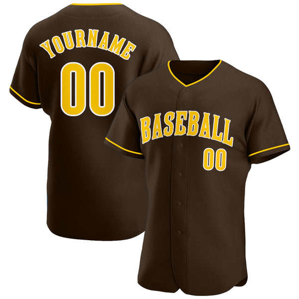 Sale Build White Baseball Authentic Brown Jersey Gold
