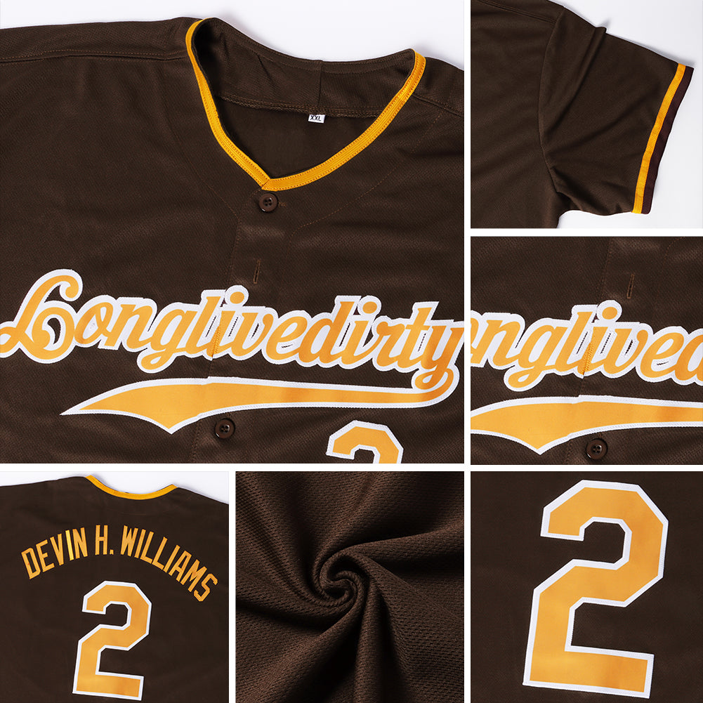 Sale Build White Baseball Authentic Brown Jersey Orange – CustomJerseysPro