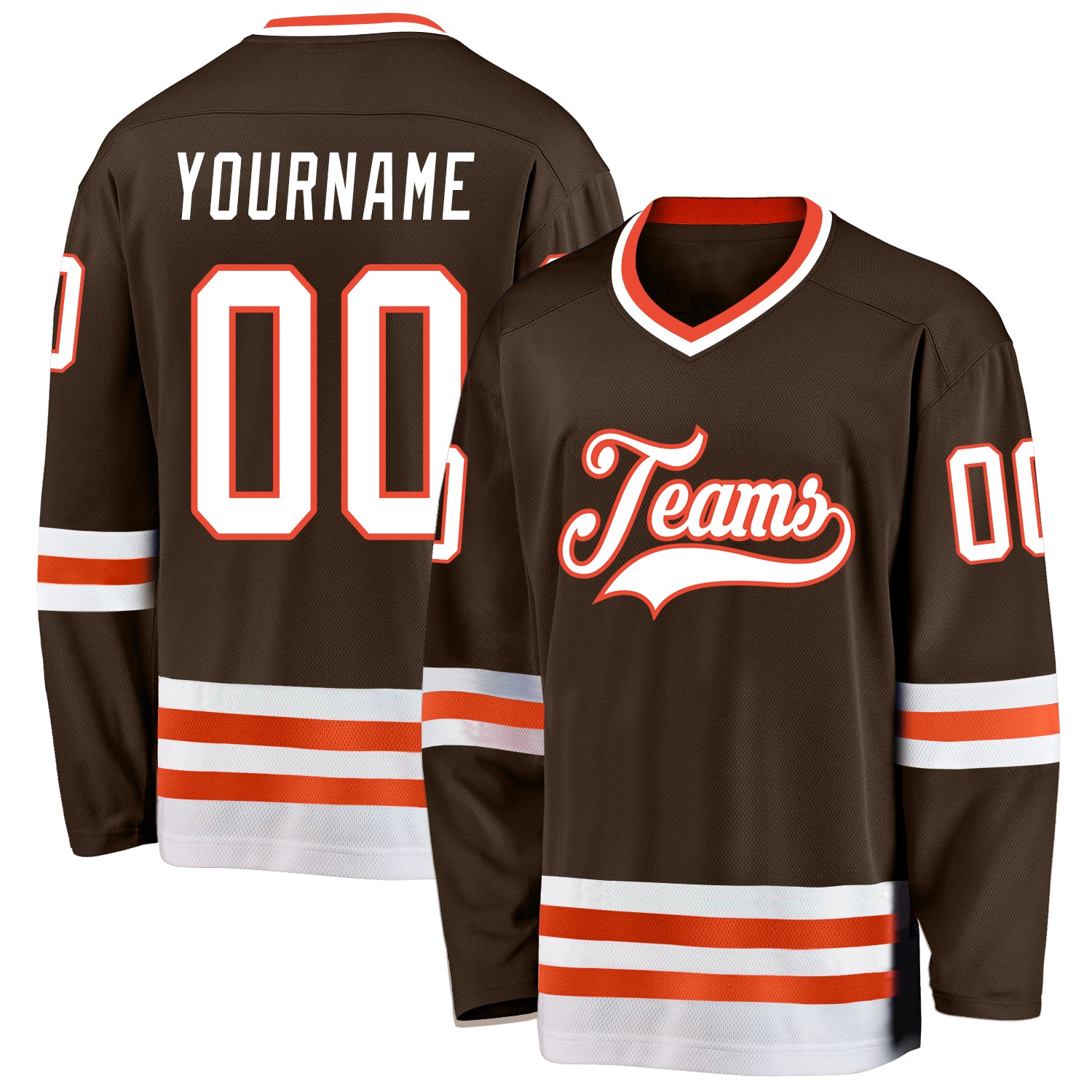 Cheap Custom Orange White-Brown Hockey Jersey Free Shipping –  CustomJerseysPro