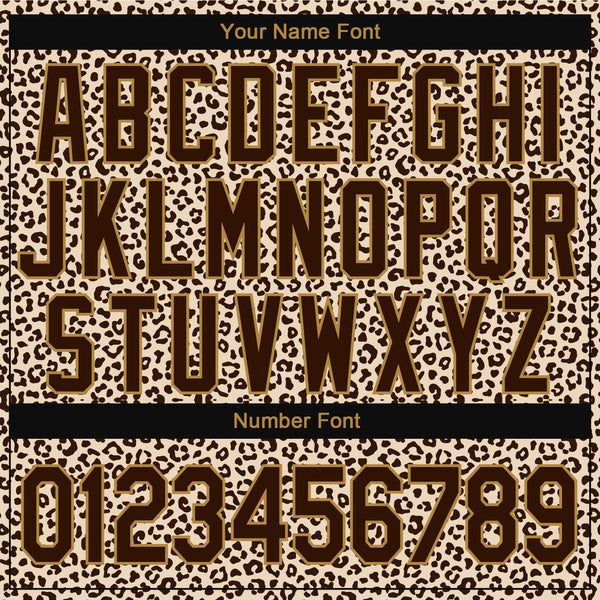 Cheap Custom Brown Brown-Old Gold 3D Pattern Design Leopard