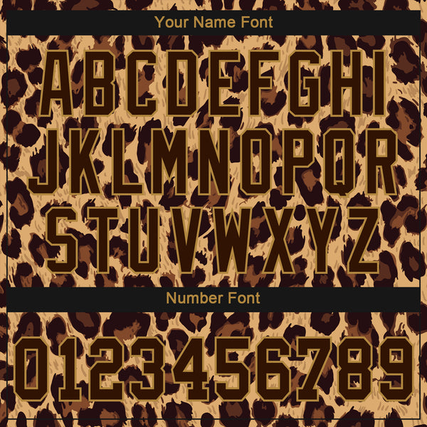 Cheap Custom Brown Brown-Old Gold 3D Pattern Design Leopard