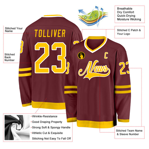 Cheap Custom White Maroon Hockey Jersey Free Shipping – CustomJerseysPro