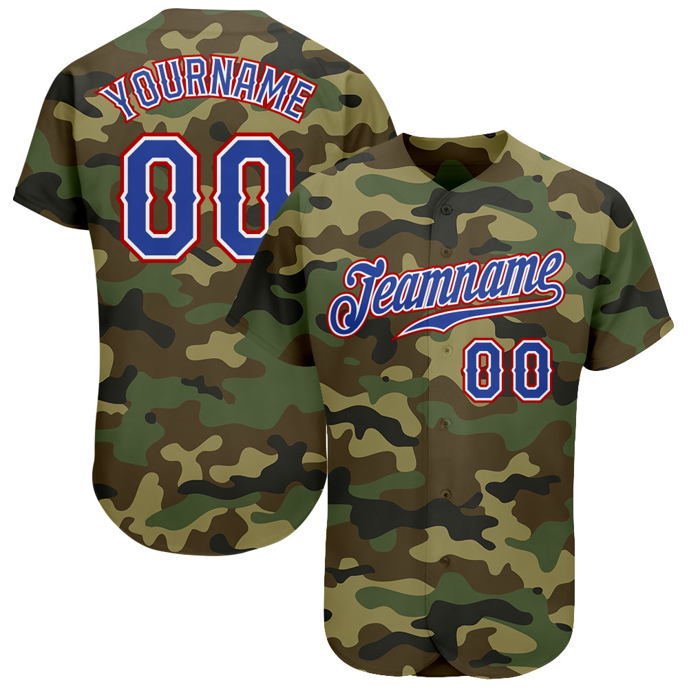 Custom Camo Royal-Red Authentic Baseball Jersey Discount