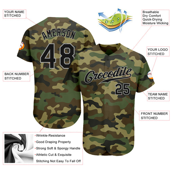 Cheap Custom Camo Black-Gray Authentic Baseball Jersey Free Shipping –  CustomJerseysPro