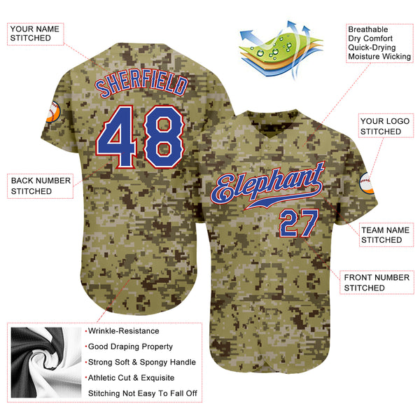 Cheap Custom Camo Royal-Red Authentic Baseball Jersey Free Shipping –  CustomJerseysPro