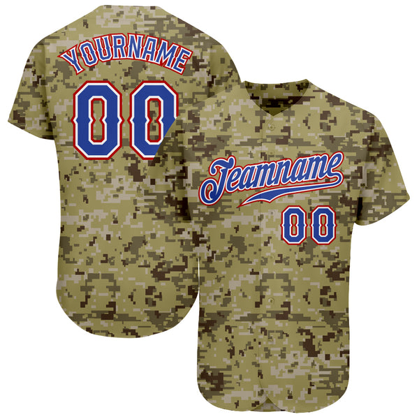 Custom Camo Royal-Red Authentic Baseball Jersey Discount