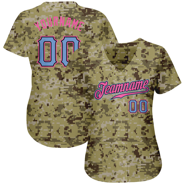 Cheap Custom Camo Light Blue-Pink Authentic Baseball Jersey Free Shipping –  CustomJerseysPro