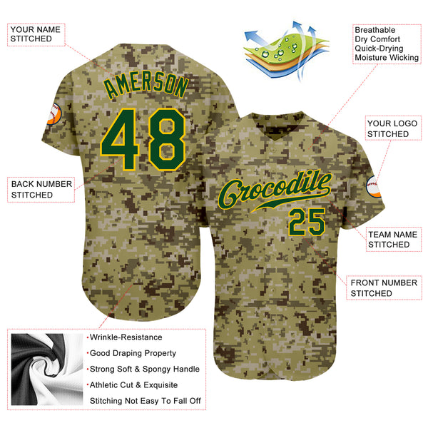 Custom Green Green-Gold Authentic Baseball Jersey – CustomJerseysPro