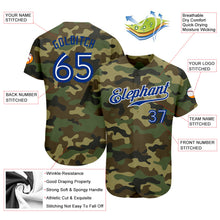 Laden Sie das Bild in den Galerie-Viewer, Custom Camo Royal-White Authentic Salute To Service Baseball Jersey
