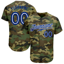 Load image into Gallery viewer, Custom Camo Royal-White Authentic Salute To Service Baseball Jersey
