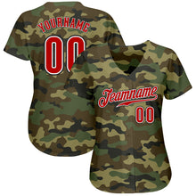 Load image into Gallery viewer, Custom Camo Red-Black Authentic Salute To Service Baseball Jersey
