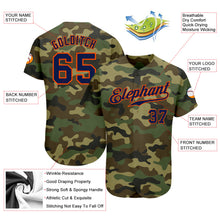 Загрузить изображение в средство просмотра галереи, Custom Camo Navy-Orange Authentic Salute To Service Baseball Jersey
