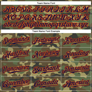 Custom Camo Navy-Orange Authentic Salute To Service Baseball Jersey