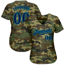 Laden Sie das Bild in den Galerie-Viewer, Custom Camo Navy-Teal Authentic Salute To Service Baseball Jersey
