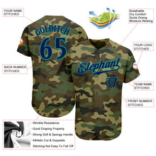 Laden Sie das Bild in den Galerie-Viewer, Custom Camo Navy-Teal Authentic Salute To Service Baseball Jersey
