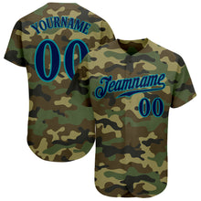 Laden Sie das Bild in den Galerie-Viewer, Custom Camo Navy-Teal Authentic Salute To Service Baseball Jersey
