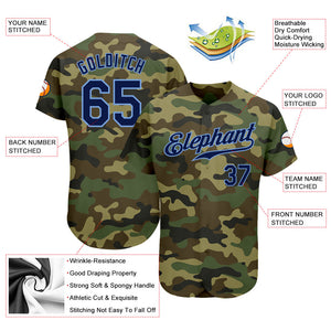 Custom Camo Navy-Powder Blue Authentic Salute To Service Baseball Jersey