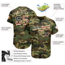 Charger l&#39;image dans la galerie, Custom Camo Vintage USA Flag-Cream Authentic Salute To Service Baseball Jersey
