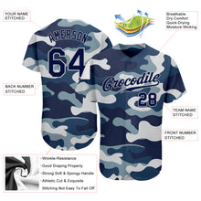 Загрузить изображение в средство просмотра галереи, Custom Camo Navy-Gray Authentic Salute To Service Baseball Jersey
