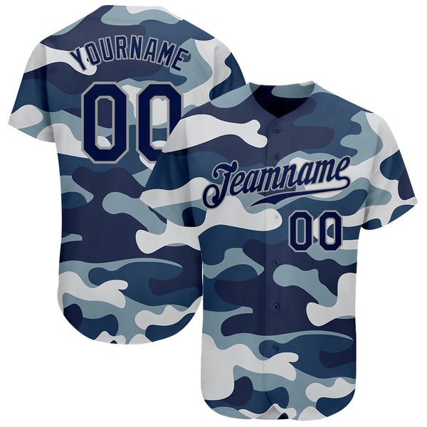 Custom Sublimated Camo Baseball Jersey Mens Two Button 100