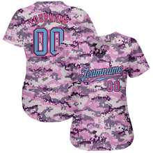 Загрузить изображение в средство просмотра галереи, Custom Camo Light Blue-Pink Authentic Salute To Service Baseball Jersey
