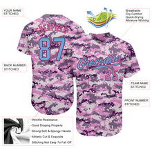 Laden Sie das Bild in den Galerie-Viewer, Custom Camo Light Blue-Pink Authentic Salute To Service Baseball Jersey
