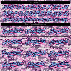 Custom Camo Light Blue-Pink Authentic Salute To Service Baseball Jersey