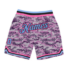 Загрузить изображение в средство просмотра галереи, Custom Camo Light Blue-Pink Authentic Salute To Service Basketball Shorts
