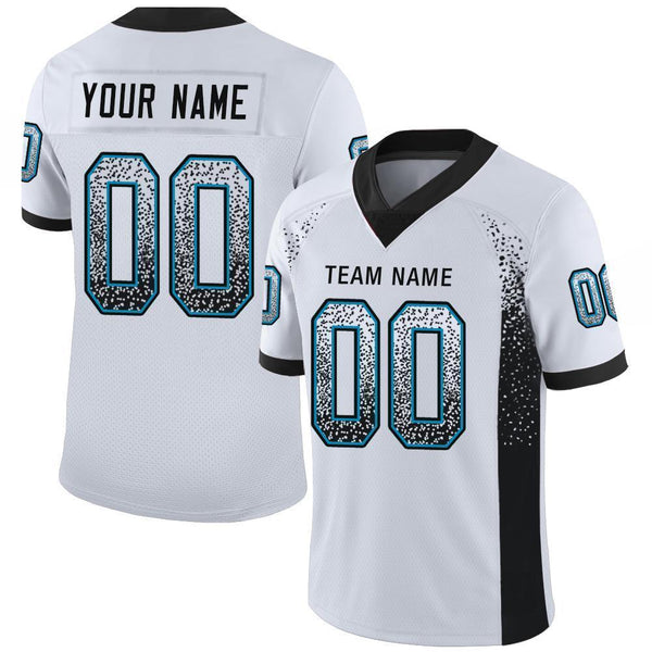 Personalized Name and Number Blue and Black Fashion Football T