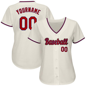 Custom Cream Baseball Jerseys Women's Men's Youth – Tagged Font-Red–  CustomJerseysPro
